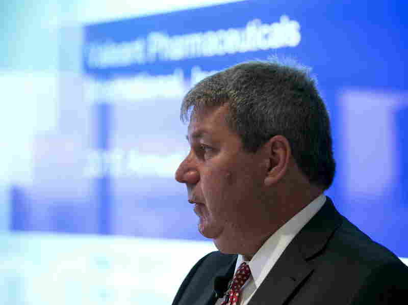 Michael Pearson, chairman and chief executive officer of Valeant Pharmaceuticals International, speaks during the company's annual general meeting in May.