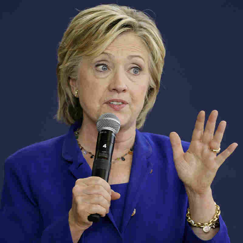 Hillary Clinton speaks during a community forum on health care in Des Moines, Iowa, on Sept. 22, 2015.